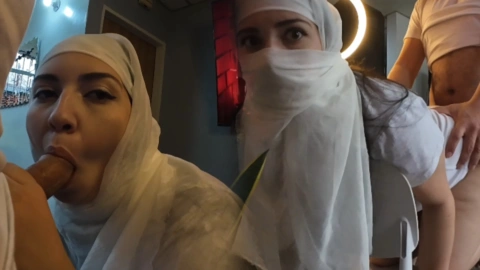 Hijab Blowjob and Doggy Style Action